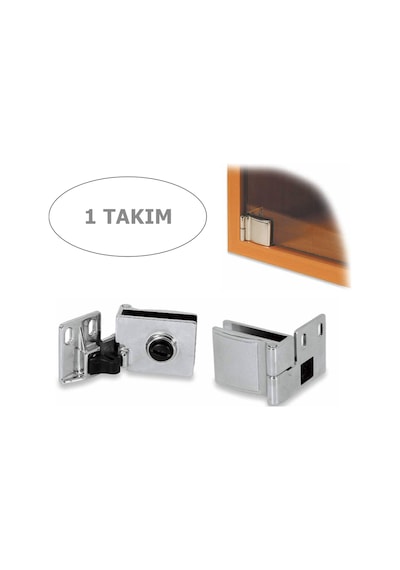 Osena Cam Menteşesi Metal Krom 6 Mm Cam İçin 1 Takım Krom