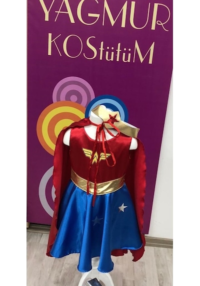Wonder Woman Baskılı Kız Çocuk Doğumgünü&Parti Kostümü