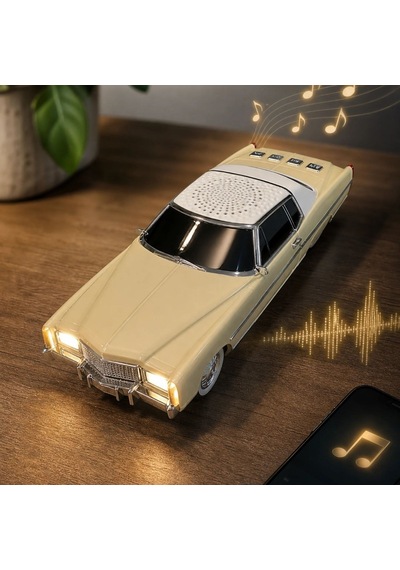 Buffer Retro Amerikan Klasik Araba Bluetooth Hoparlör, Işıklı Nostaljik Radyo Ve Kablosuz Müzik Çalar