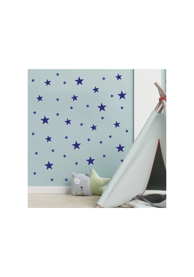 Yıldız Duvar Sticker - 2,5 - 5 - 7,5 - 10cm Karışık Ebatlarda - 155 Adet Lacivert