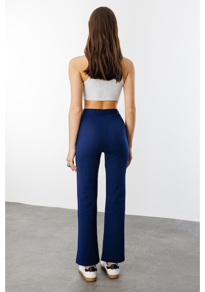 Genius Store Kadın Yüksek Bel Toparlayıcı Ispanyol Paça Palazzo Pantolon Pantolon-003 Lacivert