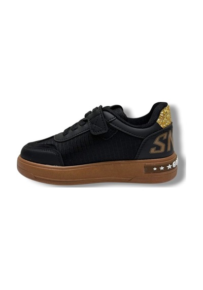 Pro Kids 5006-26 Anorak Simli Yıldız Desenli Kız Çocuk Sneaker Siyah