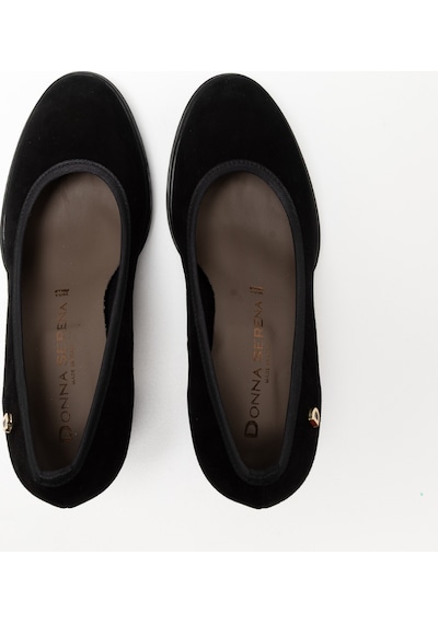 Camoscio Pelle Nero Oxford Klasik Kadın 483700dp Donna Serena 3700dp Camoscıo Pelle Nero Siyah