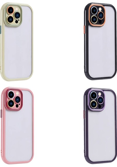 Apple Uyumlu iPhone 14 Pro Max Kılıf Kamera Korumalı Renkli Kenar Ve Çerçeve Tasarımlı Zore Vitamin Kapak- Siyah