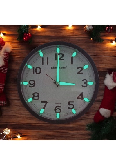 Fosforlu Karanlıkta Parlayan Küçük Çocuk Odası Siyah Duvar Saati Çap 22 Cm Siyah