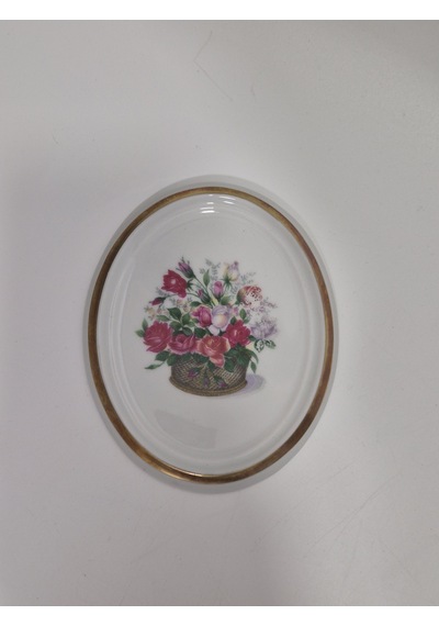 Vintage Dekoratif Çiçek Temalı Porselen Duvar Tabağı 11cm 003