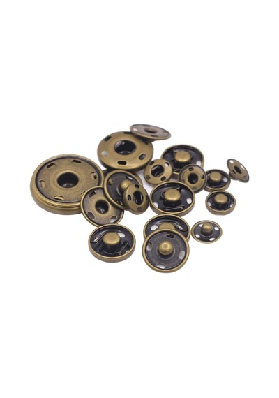 Bronz Dikmeli Çıt Çıt Düğme Takım 15mm 100 Adet