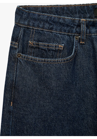 Koton Pamuklu Normal Bel Cepli Loose Fit Jean Pantolon Raw 7wam40207nd 63x