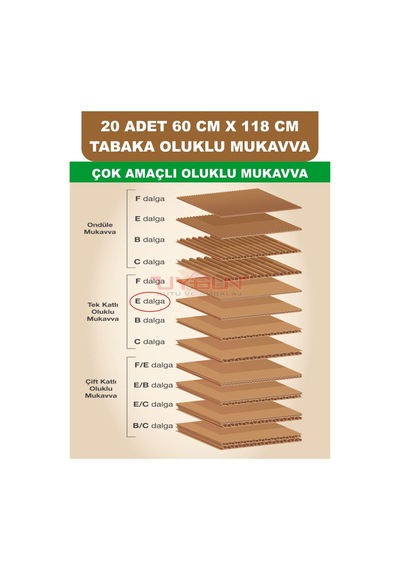 20 Adet 60cm X 118cm Baskısız Tabaka Oluklu Mukavva, Çocuk Etkinlik Kartonu, Maket Kartonu, Kargo Kartonu