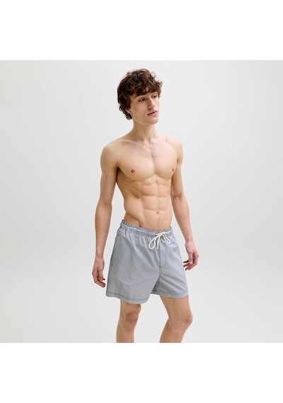 Jack & Jones Jack Jones Şort Mayo Maui Ocean Seersucker Lacivert