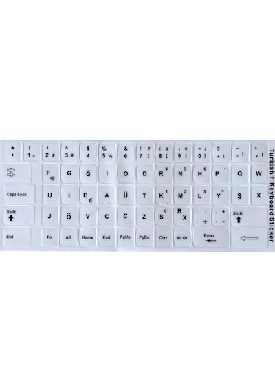Aghbilgisayar F Klavye Stiker Türkçe Klavye Yapışkan Harf Turkish F Keyboard
