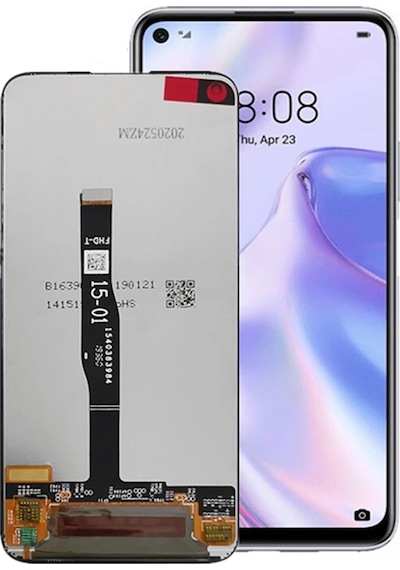 Huawei Uyumlu P40 Lite Lcd Ekran Dokunmatik Siyah Çıtasız Servis
