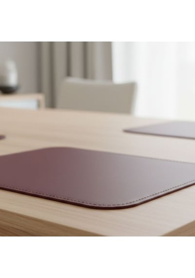 2 Adet Deri Mürdüm Çift Taraflı Kenar Dikişli Amerikan Servis 33x44 Cm-kolay Silinebilir Supla Bordo