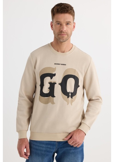 Tudors Erkek Relax Fit Rahat Kesim Pamuklu Lastikli Kol Bisiklet Yaka Baskılı Bej Sweatshirt-37308 Bej Tudors Erkek Relax Fit Rahat Kesim Pamuklu Lastikli Kol Bisiklet Yaka Baskılı Bej Sweatshirt-37308 Bej