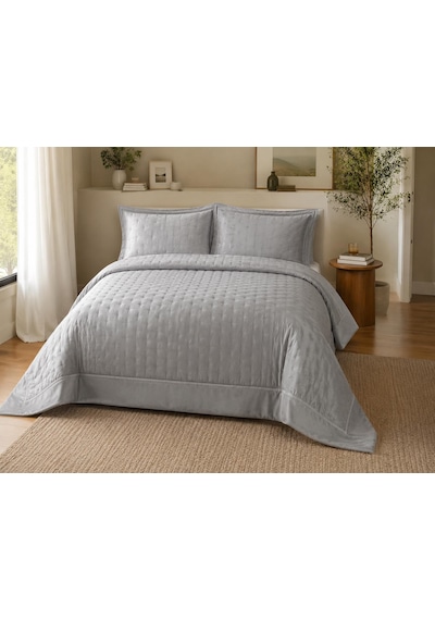 Kapreo Home Flame Sephora Lux Yatak Örtüsü Seti 240 X 260 Gri