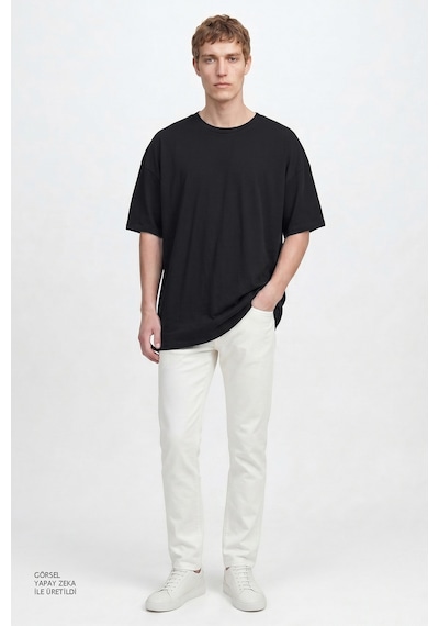 Ac&Co / Altınyıldız Classics Erkek Sıyah Pamuklu Nefes Alan Terletmez Oversize Fit Rahat Kesim Bisiklet Yaka Tişört SIYAH Ac&Co / Altınyıldız Classics Erkek Sıyah Pamuklu Nefes Alan Terletmez Oversize Fit Rahat Kesim Bisiklet Yaka Tişört SIYAH