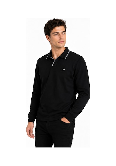 Advante Erkek Mevsimlik Spor Polo V Yaka Sweatshırt Bgl-st05469 Siyah