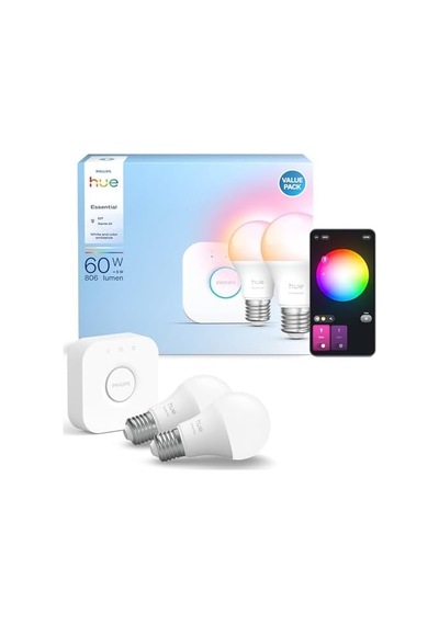Hue Essential 2'li E27 Ampul Başlangıç Seti 806 Lumen