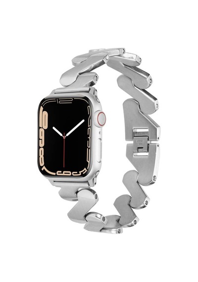 Apple Watch Uyumlu Ultra 49mm Kordon Krd-80 Metal Strap Kayış - Gümüş