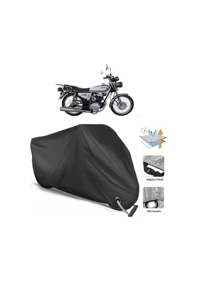 Kuba Çita 150R Motosiklet Branda (Bağlantı, Kilit Uyumlu)-Siyah (457270958)