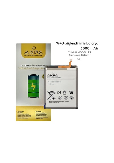 Samsung Sm S6 Uyumlu Batarya %40 Güçlendirilmiş 3000 Mah Eb-bg920abe