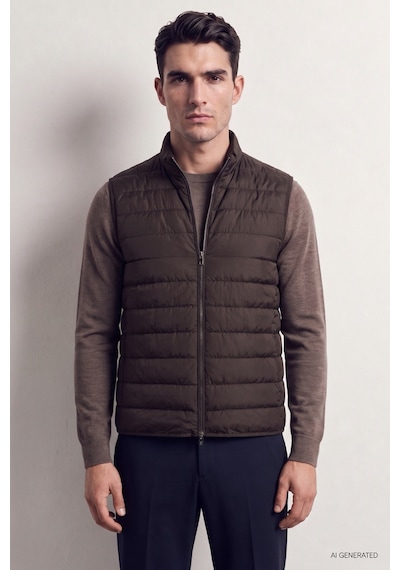 D'S Damat Ds Damat Regular Fit Kahverengi Düz Yelek Mont 7hcy70542570m Çok Renkli