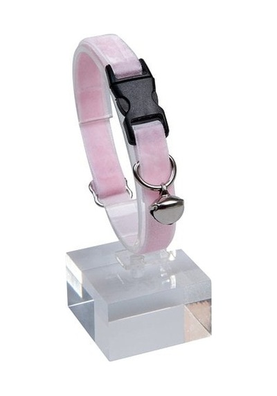 Pettagart Pembe Kadife Zilli Ayarlanabilir Kedi Boyun Tasması 22-30 CM