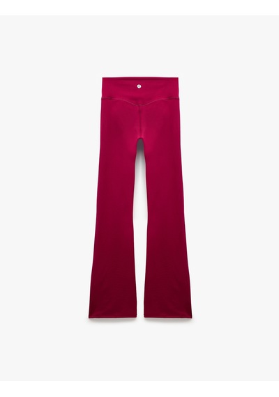 Koton Yüksek Bel Slim Fit Dikiş Detaylı Spor İspanyol Paça Tayt Fuşya 7wak40230nk