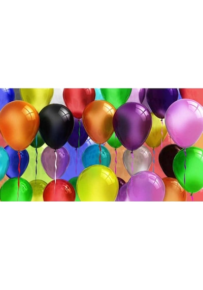 Metalik Balon Helyum Balonu Uçan Balon 100 Adet Renkli Balon Part