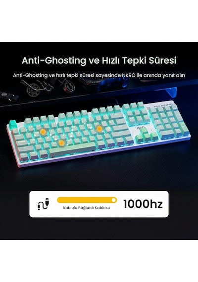 Aula S500 Blue Switch Rgb Makrolu Kablolu Gaming Mekanik Oyuncu Klavyesi