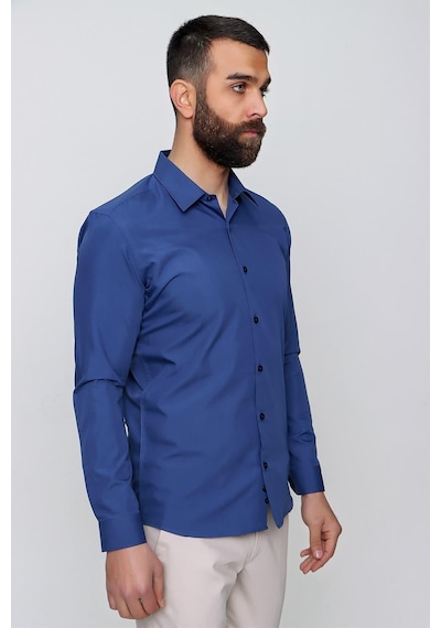 Efor Gk 636 İndigo Klasik Gömlek Indigo