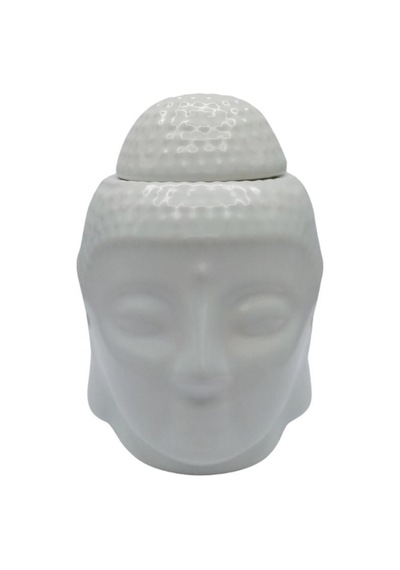 Seramik Buda Buhurdanlık Beyaz Mat 13cm