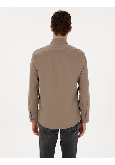 Pierre Cardin Erkek Vizon Gömlek Desenli 50316736-vr052 Vizon