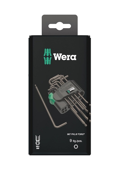 Wera 967 Pkl/9 Sb Torx L Anahtar Seti, Blacklaser, 9 Parça, Wera