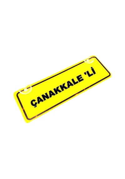 Çanakkale 'li Yazılı Sarı Dekor Plaka Sök Tak Pratik Yeni Nesil
