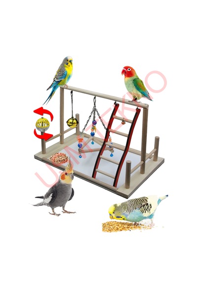 Usmtekno Kuş Oyuncağı Kuş Oyun Parkı 23 x 23 x 35 CM Çok Renkli
