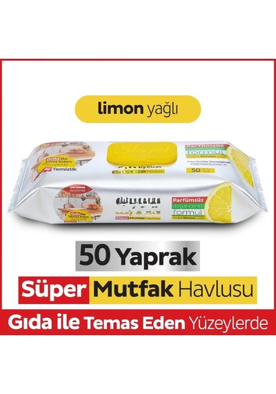 Mey İthalat Mutfak Temizlik Havlusu 50 Adet Limon