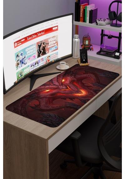 Diablo Kaymaz Dikişli Kauçuk Oyuncu Mousepad V2 - 90x40 Xxl Gaming Mouse Pad Fare Altlığı