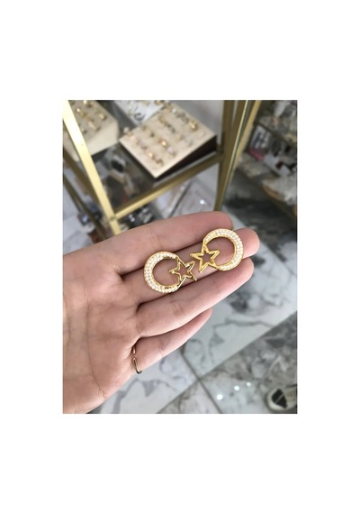 Ay&yıldız Model İnci Detaylı Küpe Altın