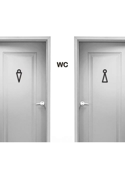 Cajuart Modern Ahşap Bay Bayan Wc Tuvalet Kapı Yönlendirme Işaret