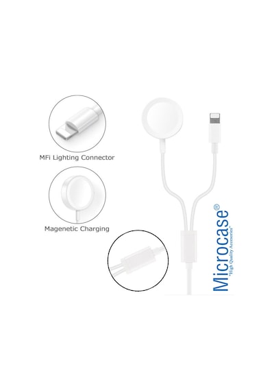 Apple Uyumlu Watch Series 8 41mm-45mm 2in1 Manyetik Şarj 1.2m AL2363