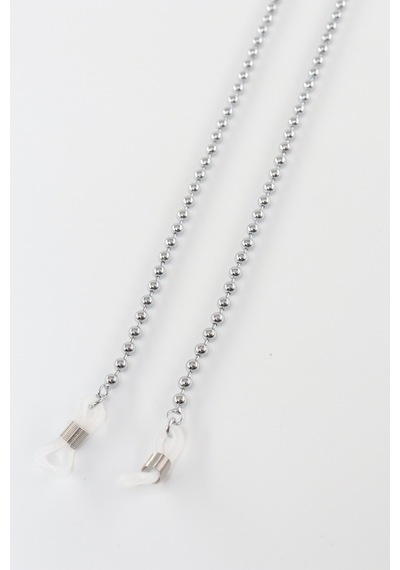 Minimalist Işıltı Çelik Gümüş Renk Unisex Gözlük Zinciri. Modern Boncuklu Gözlük İpi Askısı Aksesuar