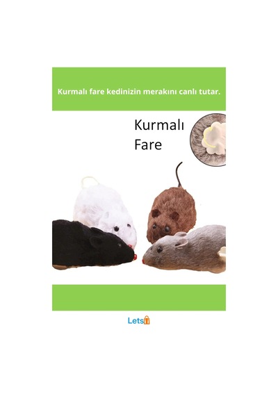 Kurmalı Kedi Eğitim Oyuncağı Refleksleri Geliştiren Eğlenceli Fare