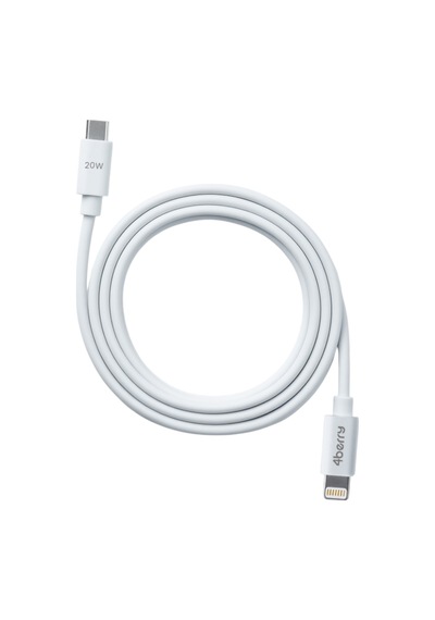 4berry Eco-clt Beyaz Usb-c-lightning Kablo 1.2 M, 20 W Hızlı Şarj