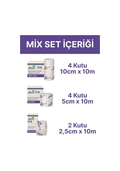 Fix 10 Kutu Kombo Paket- Elastik Sabitleme Bandı. Elastik Non-woven Medikal Flaster