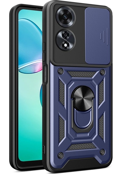 Nihcase Oppo A60 Kılıf Magnetik Standlı Kamera Korumalı Slide Sürgülü Cover Kapak