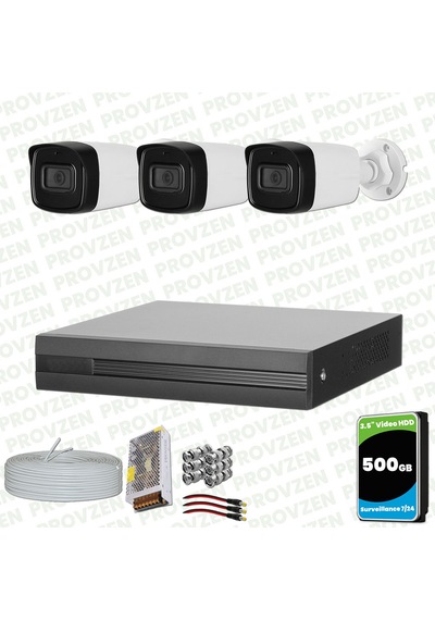 Provzen Dahua 3 Kameralı Full Hd 40 Metre Gece Görüşlü Güvenlik Kamerası