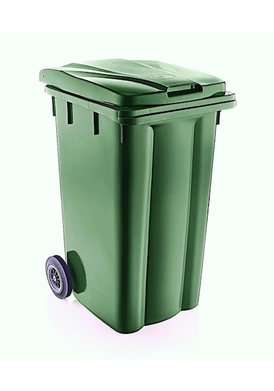 Omnipazar Sy-6510 Tekerlekli Kapaklı Plastik Çöp Konteyneri 240 Lt Yeşil Yeşil
