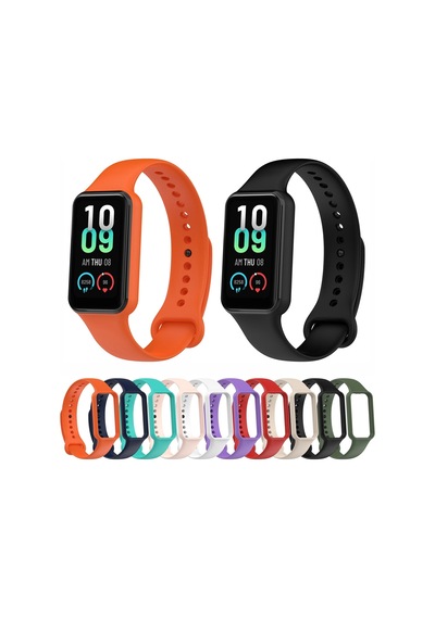 Xiaomi Amazfit Band 7 İle Uyumlu Kordon Silikon Esnek Ayarlanabilir Kordon Kayış