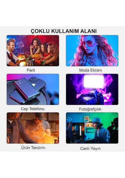 HyMark RGB-CL120 9000K LCD Ekran LED Video Fotoğraf Dolgu Işığı